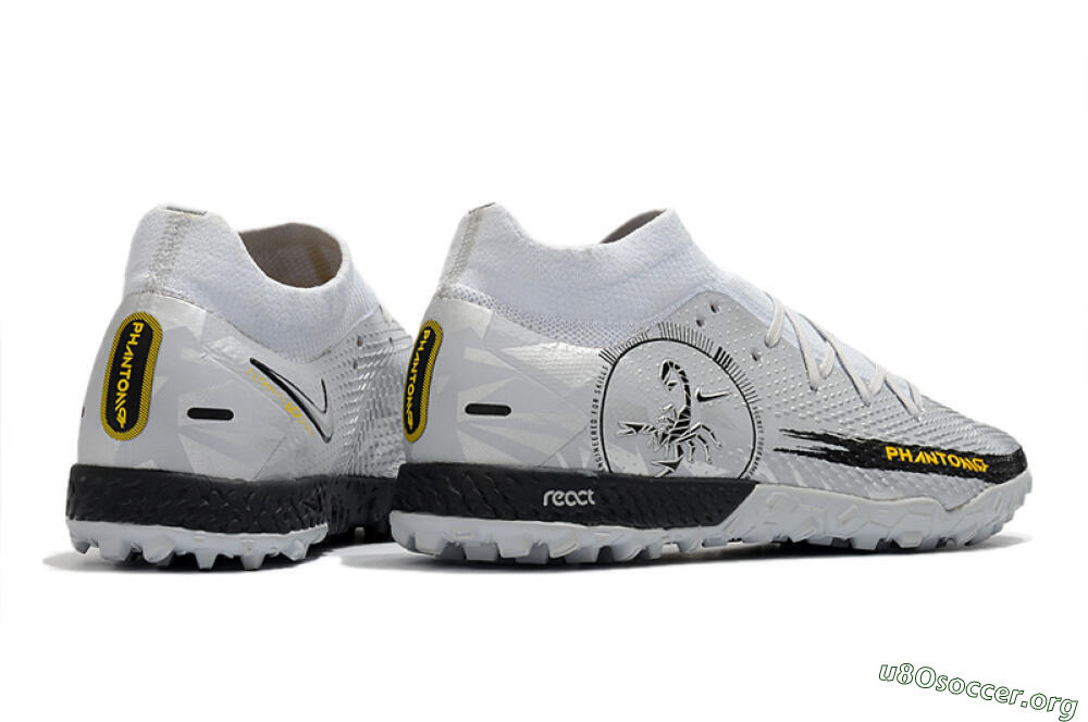 Nike Phantom GT Pro TF Football Shoes - Silver/Black/Yellow 6