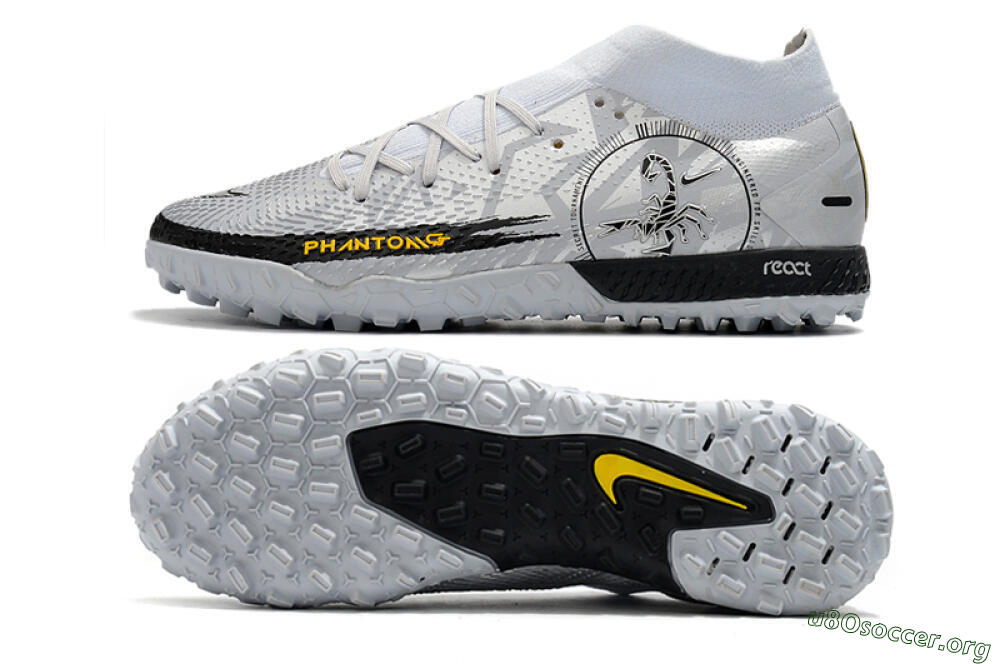 Nike Phantom GT Pro TF Football Shoes - Silver/Black/Yellow 1