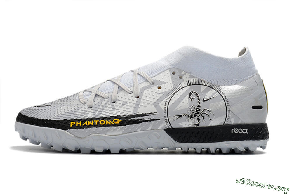 Nike Phantom GT Pro TF Football Shoes - Silver/Black/Yellow 3