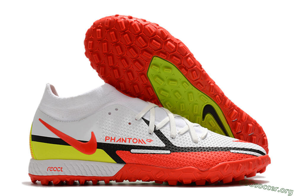 Nike Phantom GT Pro TF Football Shoes - White/Black/Red/Yellow 2