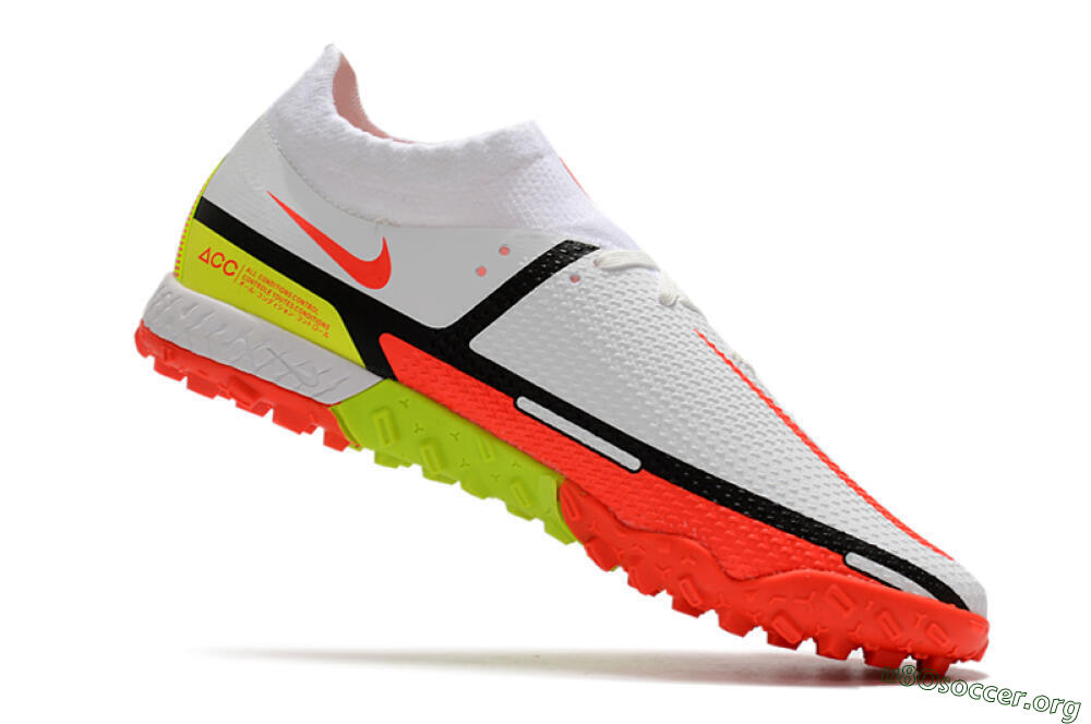 Nike Phantom GT Pro TF Football Shoes - White/Black/Red/Yellow 4