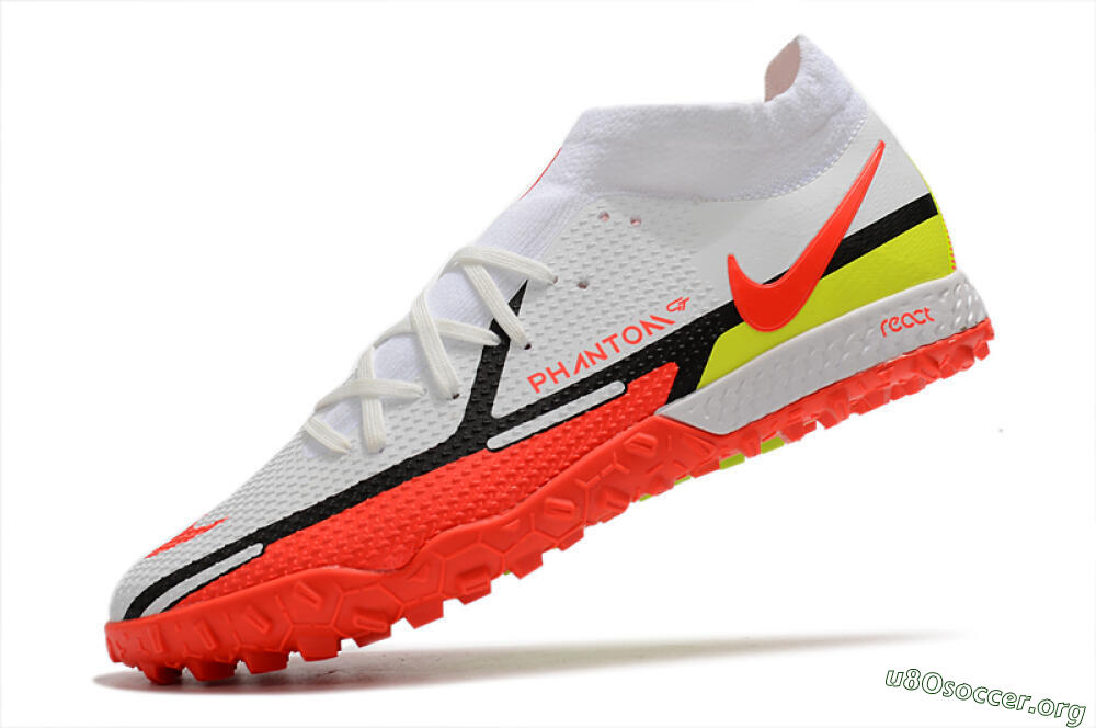 Nike Phantom GT Pro TF Football Shoes - White/Black/Red/Yellow 5