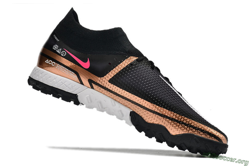Nike Phantom GT Pro TF Football Shoes - Gold/Black/White 4