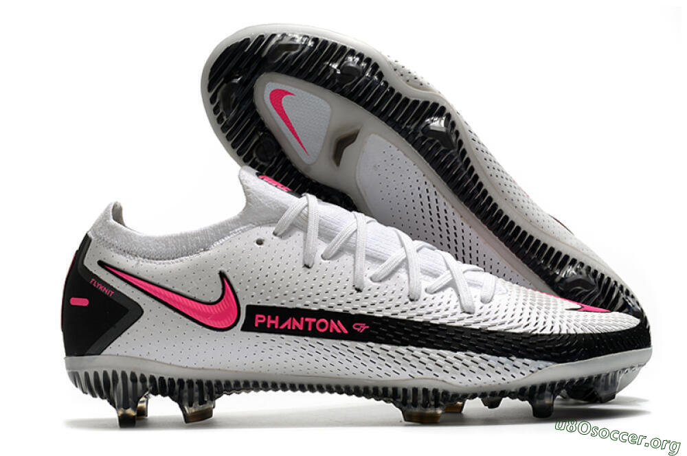Nike Phantom GT Elite FG Football Boots - White/Black/Pink 2