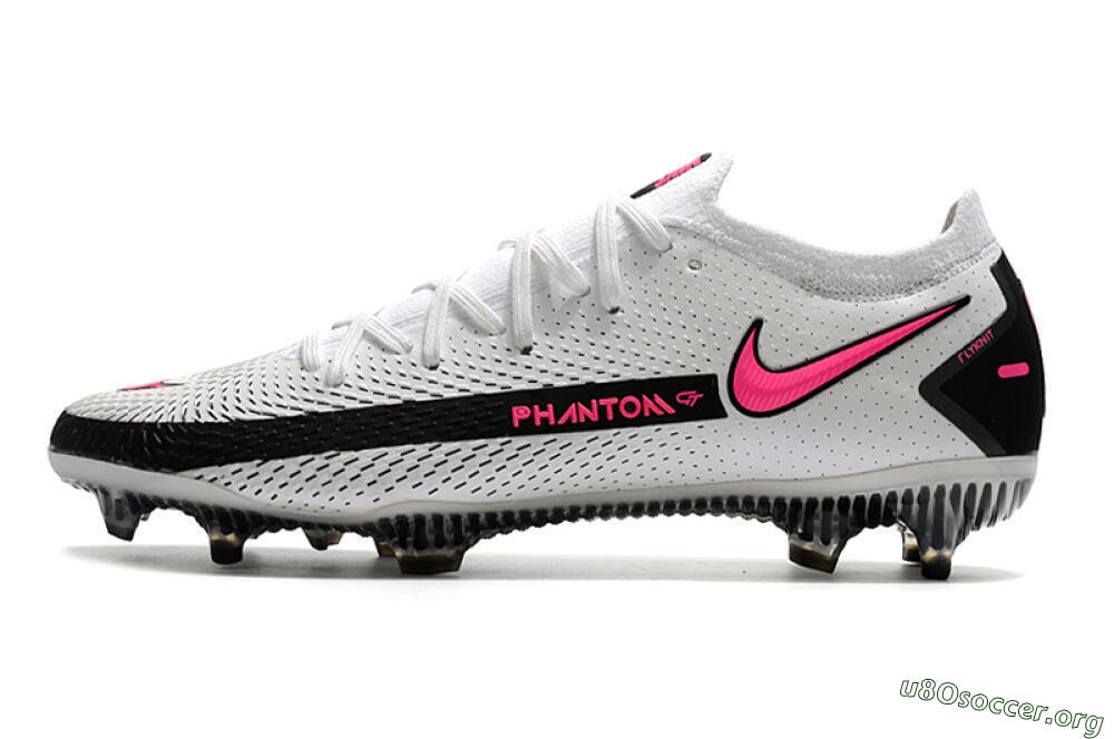 Nike Phantom GT Elite FG Football Boots - White/Black/Pink 3