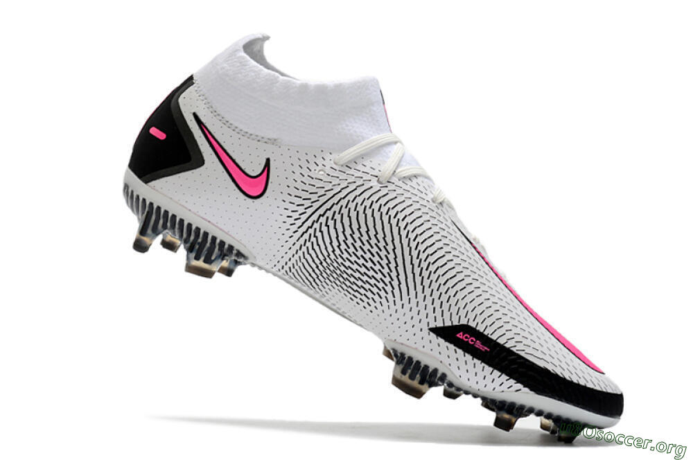 Nike Phantom GT DF Elite FG Football Boots - White/Black/Pink 4