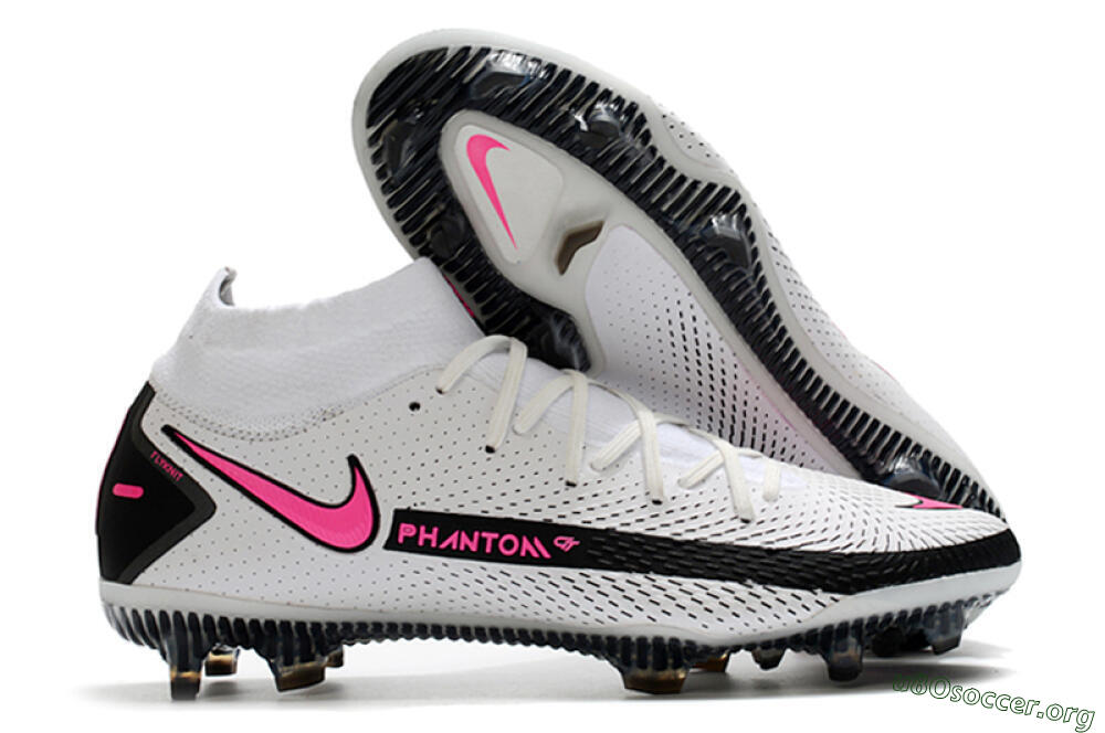 Nike Phantom GT DF Elite FG Football Boots - White/Black/Pink 2