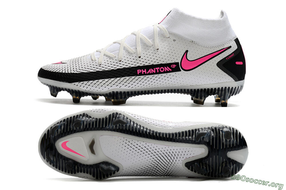 Nike Phantom GT DF Elite FG Football Boots - White/Black/Pink 1