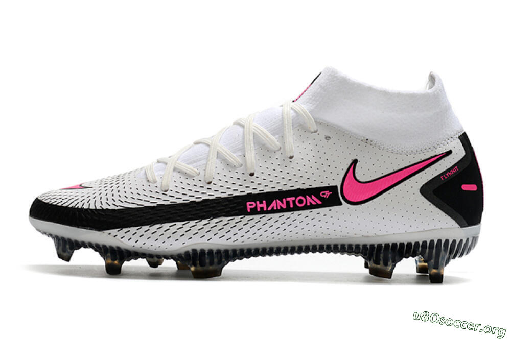 Nike Phantom GT DF Elite FG Football Boots - White/Black/Pink 3
