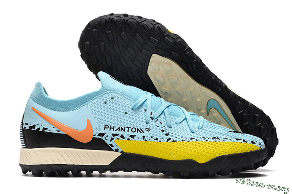 Nike Phantom GT Pro TF Football Shoes - Blue/Yellow/Pink 2
