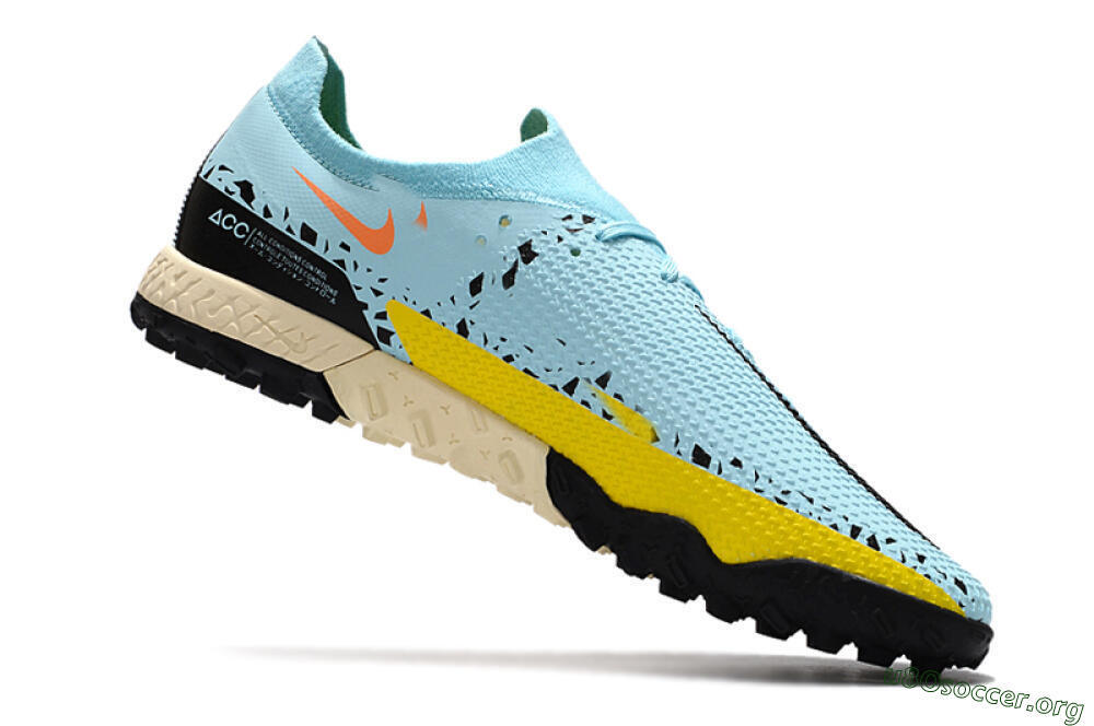 Nike Phantom GT Pro TF Football Shoes - Blue/Yellow/Pink 4