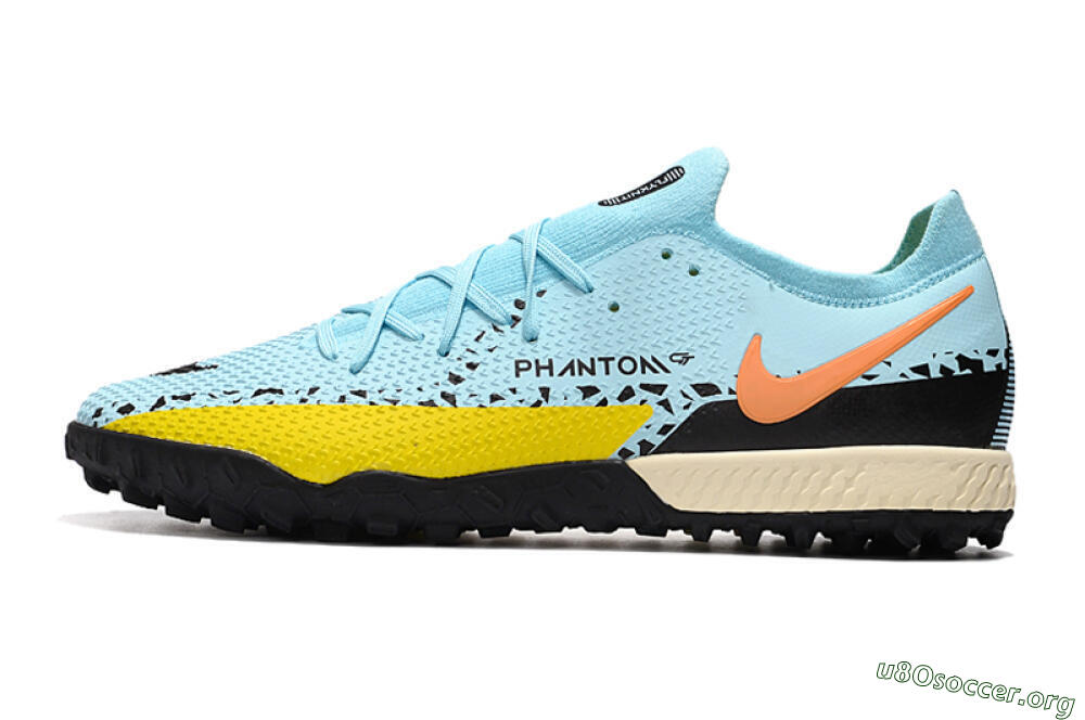 Nike Phantom GT Pro TF Football Shoes - Blue/Yellow/Pink 3