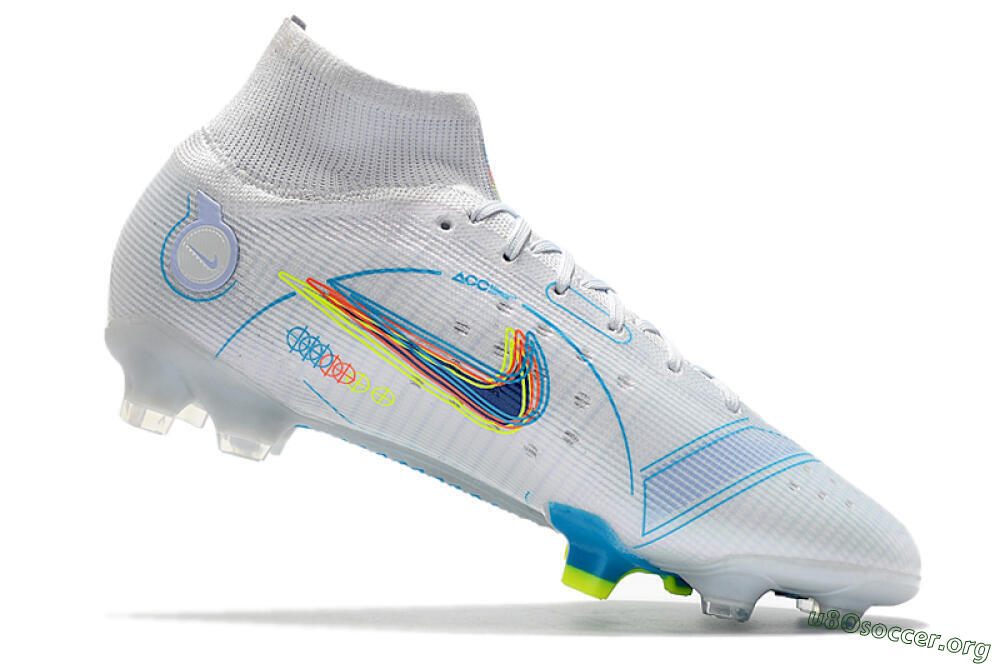 Nike Mercurial Superfly 8 Elite FG Football Boots - White/Blue/Yellow 4