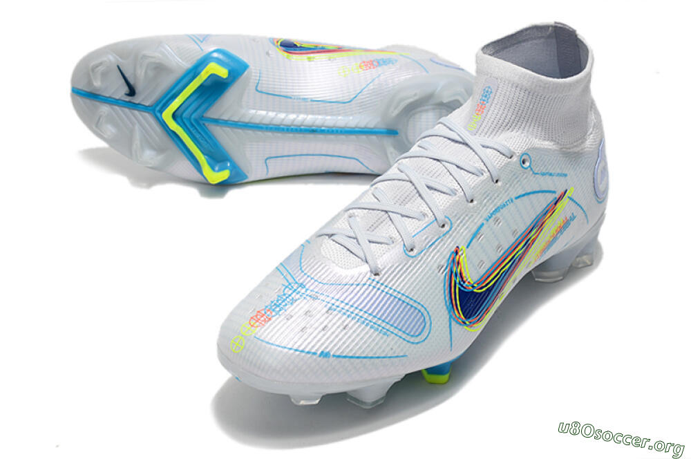Nike Mercurial Superfly 8 Elite FG Football Boots - White/Blue/Yellow 0