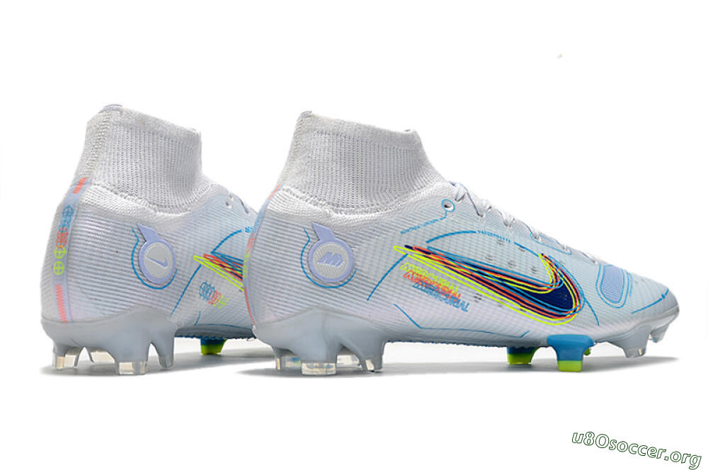 Nike Mercurial Superfly 8 Elite FG Football Boots - White/Blue/Yellow 6