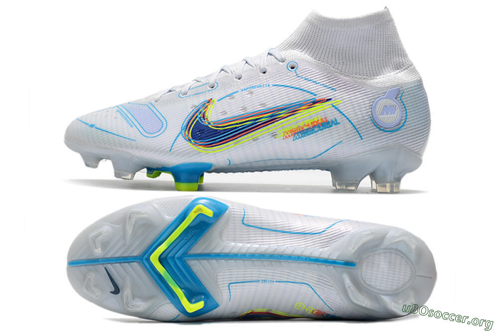 Nike Mercurial Superfly 8 Elite FG Football Boots - White/Blue/Yellow 1
