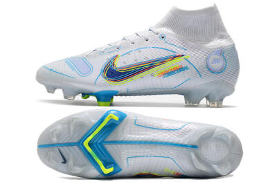 Nike Mercurial Superfly 8 Elite FG Football Boots - White/Blue/Yellow