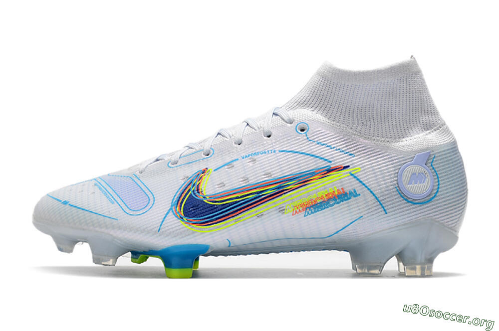 Nike Mercurial Superfly 8 Elite FG Football Boots - White/Blue/Yellow 3