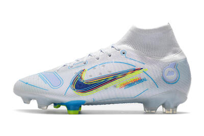 Nike Mercurial Superfly 8 Elite FG Football Boots - White/Blue/Yellow