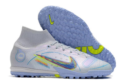 Nike Mercurial Superfly 8 Elite TF Football Shoes - White/Blue/Yellow
