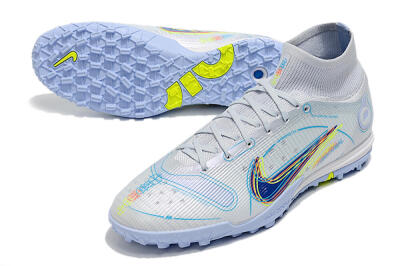 Nike Mercurial Superfly 8 Elite TF Football Shoes - White/Blue/Yellow