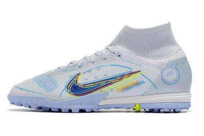 Nike Mercurial Superfly 8 Elite TF Football Shoes - White/Blue/Yellow