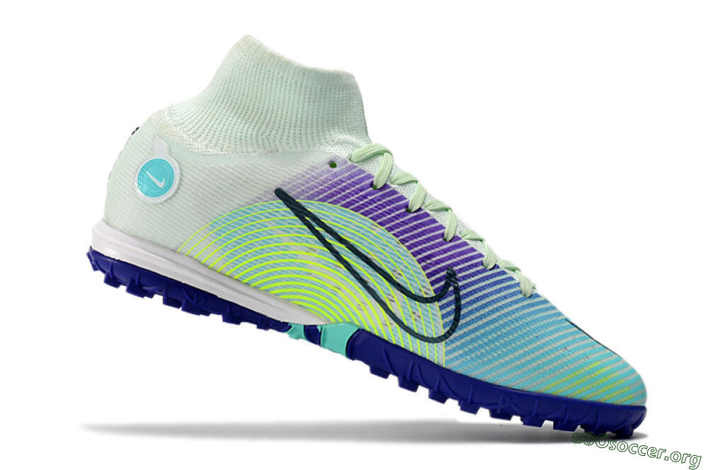 Nike Mercurial Superfly 8 Elite TF Football Shoes - Jade/Yellow/Purple 4