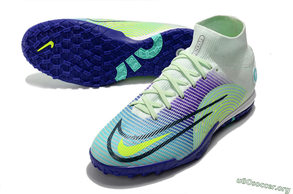 Nike Mercurial Superfly 8 Elite TF Football Shoes - Jade/Yellow/Purple 0