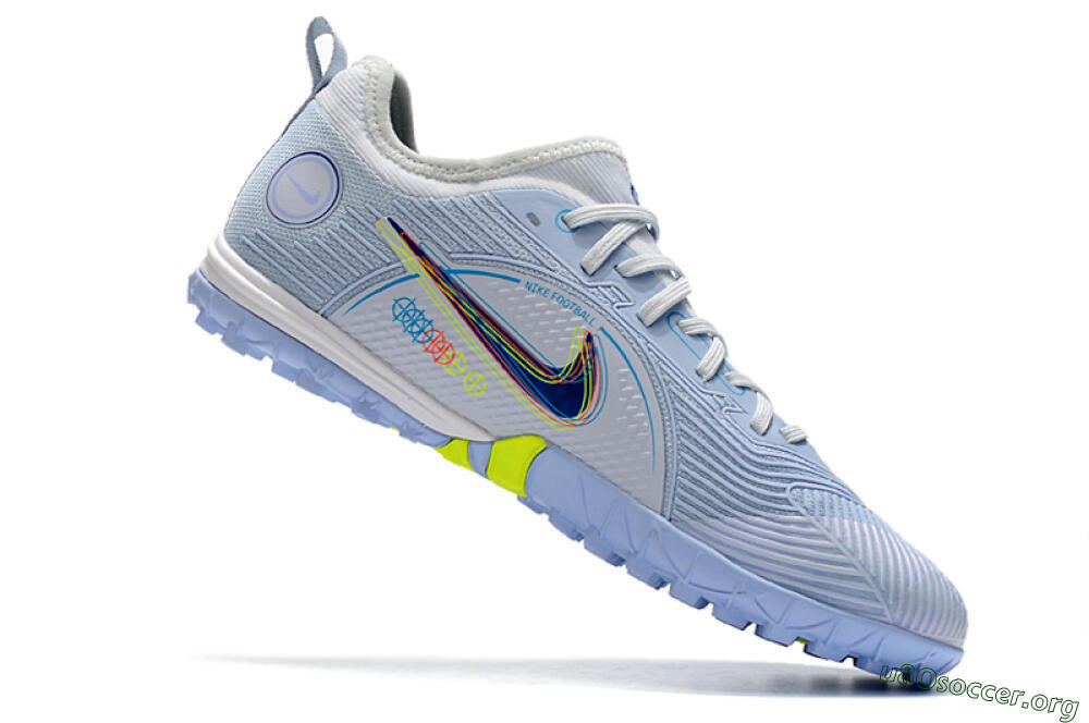 Nike Mercurial Vapor 14 Pro TF Football Shoes - White/Blue/Yellow 4