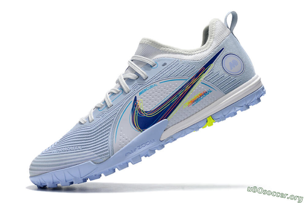 Nike Mercurial Vapor 14 Pro TF Football Shoes - White/Blue/Yellow 5