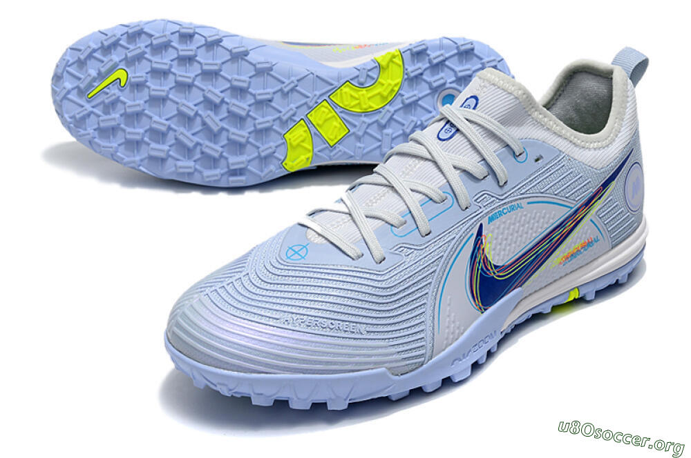 Nike Mercurial Vapor 14 Pro TF Football Shoes - White/Blue/Yellow 0