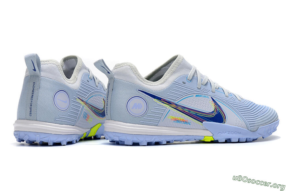 Nike Mercurial Vapor 14 Pro TF Football Shoes - White/Blue/Yellow 6