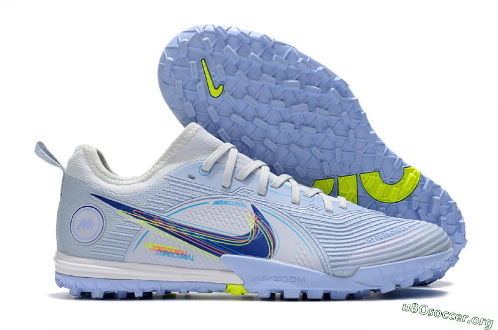 Nike Mercurial Vapor 14 Pro TF Football Shoes - White/Blue/Yellow 2