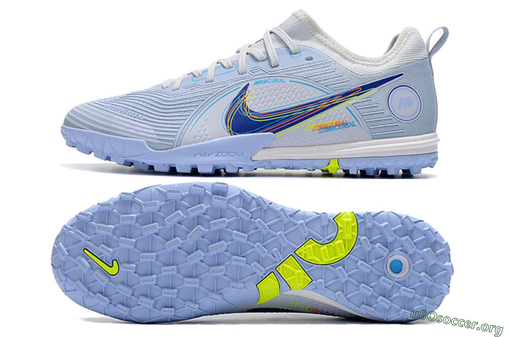 Nike Mercurial Vapor 14 Pro TF Football Shoes - White/Blue/Yellow 1