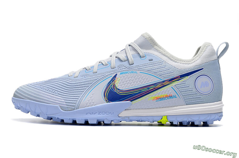 Nike Mercurial Vapor 14 Pro TF Football Shoes - White/Blue/Yellow 3