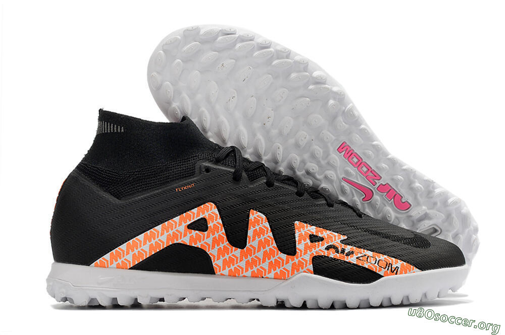 Nike Air Zoom Mercurial Superfly 9 Elite TF Football Shoes - Black/Orange/White 2