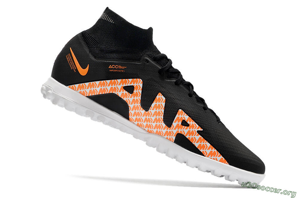 Nike Air Zoom Mercurial Superfly 9 Elite TF Football Shoes - Black/Orange/White 4