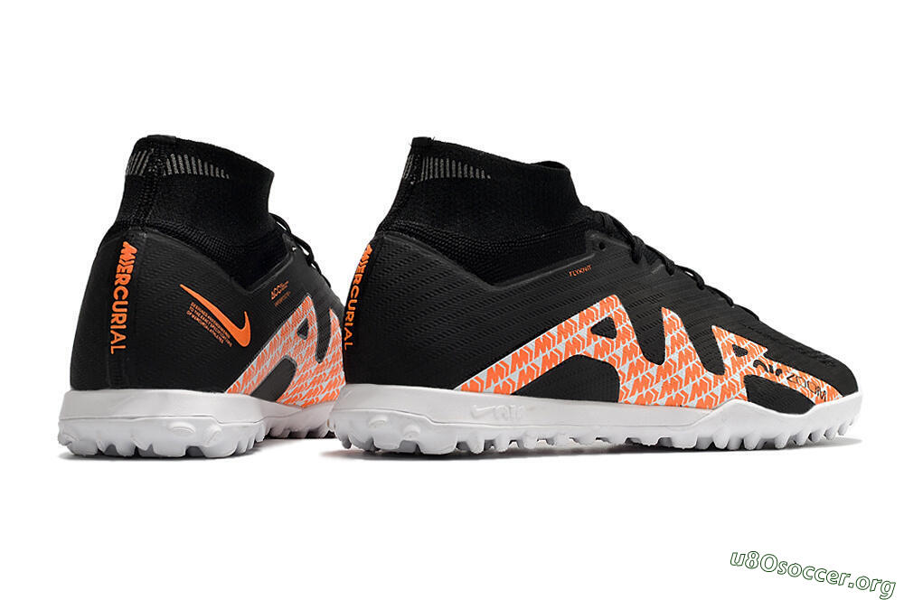 Nike Air Zoom Mercurial Superfly 9 Elite TF Football Shoes - Black/Orange/White 6