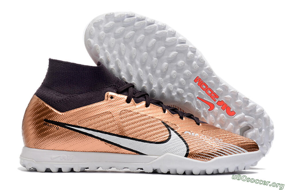 Nike Air Zoom Mercurial Superfly 9 Elite TF Football Shoes - Gold/White/Black 2