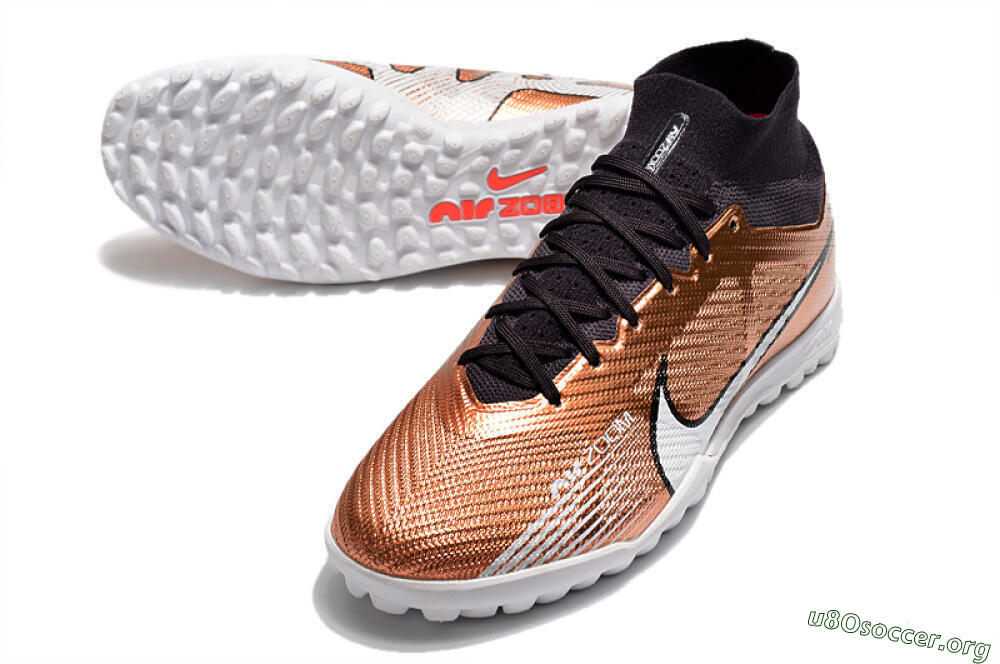 Nike Air Zoom Mercurial Superfly 9 Elite TF Football Shoes - Gold/White/Black 0
