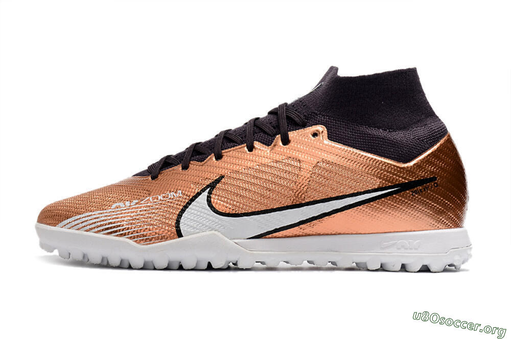 Nike Air Zoom Mercurial Superfly 9 Elite TF Football Shoes - Gold/White/Black 3