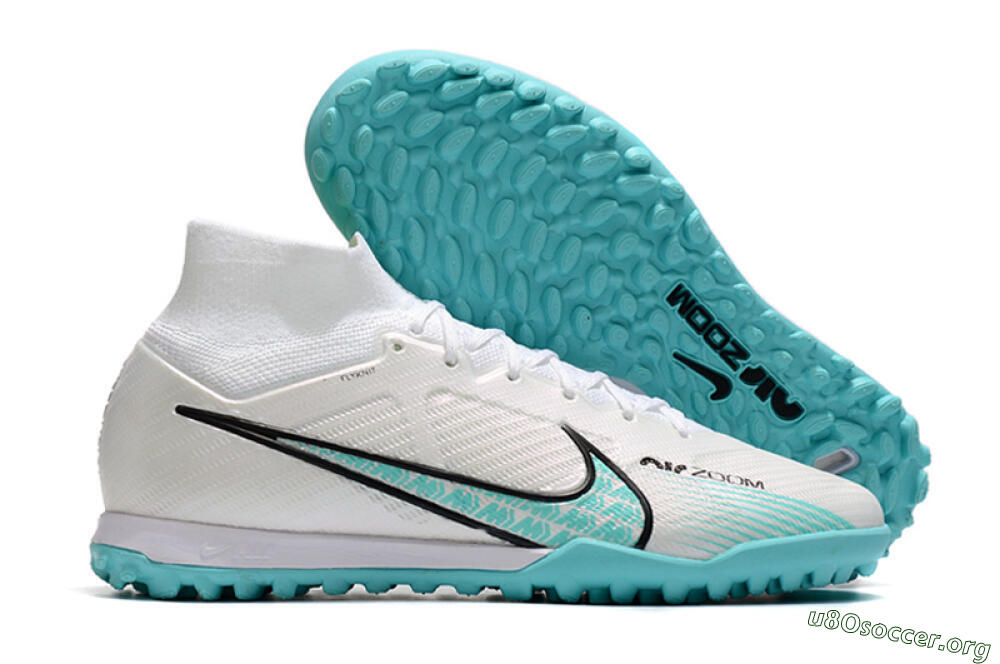 Nike Air Zoom Mercurial Superfly 9 Elite TF Football Shoes - White/Jade/Black 2