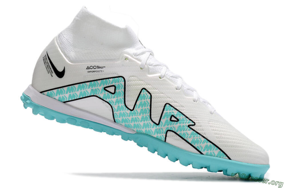 Nike Air Zoom Mercurial Superfly 9 Elite TF Football Shoes - White/Jade/Black 4