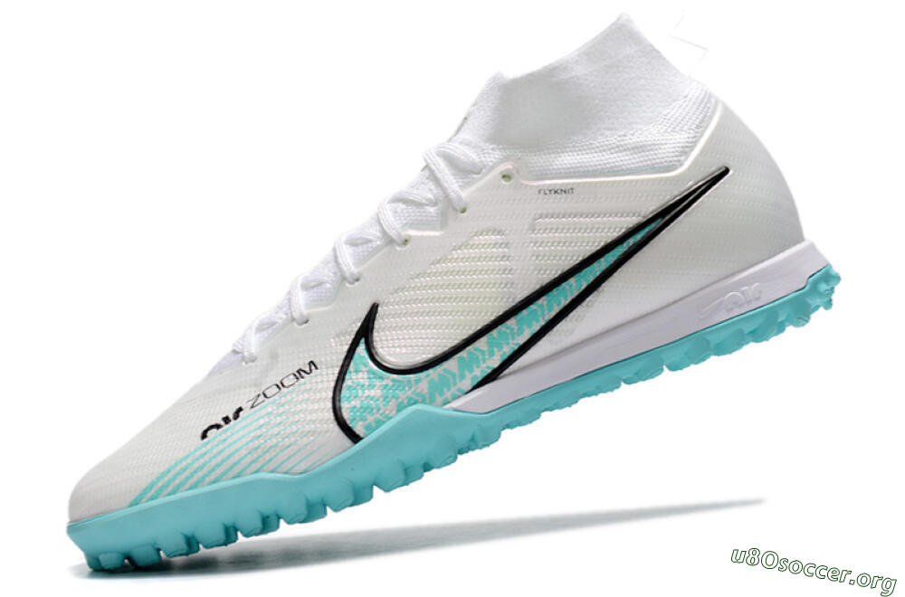 Nike Air Zoom Mercurial Superfly 9 Elite TF Football Shoes - White/Jade/Black 5