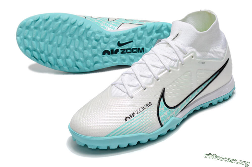 Nike Air Zoom Mercurial Superfly 9 Elite TF Football Shoes - White/Jade/Black 0