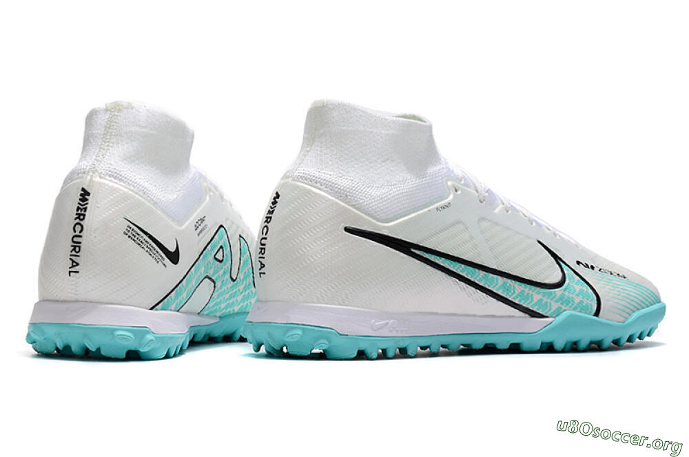 Nike Air Zoom Mercurial Superfly 9 Elite TF Football Shoes - White/Jade/Black 6