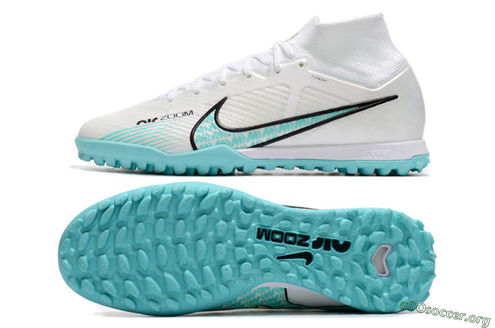 Nike Air Zoom Mercurial Superfly 9 Elite TF Football Shoes - White/Jade/Black 1
