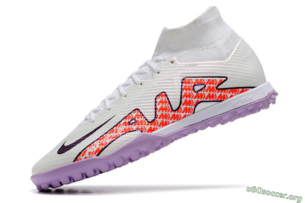 Nike Air Zoom Mercurial Superfly 9 Elite TF Football Shoes - White/Red/Purple 5