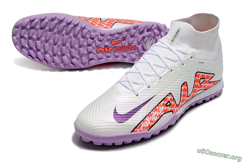 Nike Air Zoom Mercurial Superfly 9 Elite TF Football Shoes - White/Red/Purple 0