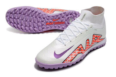 Nike Air Zoom Mercurial Superfly 9 Elite TF Football Shoes - White/Red/Purple